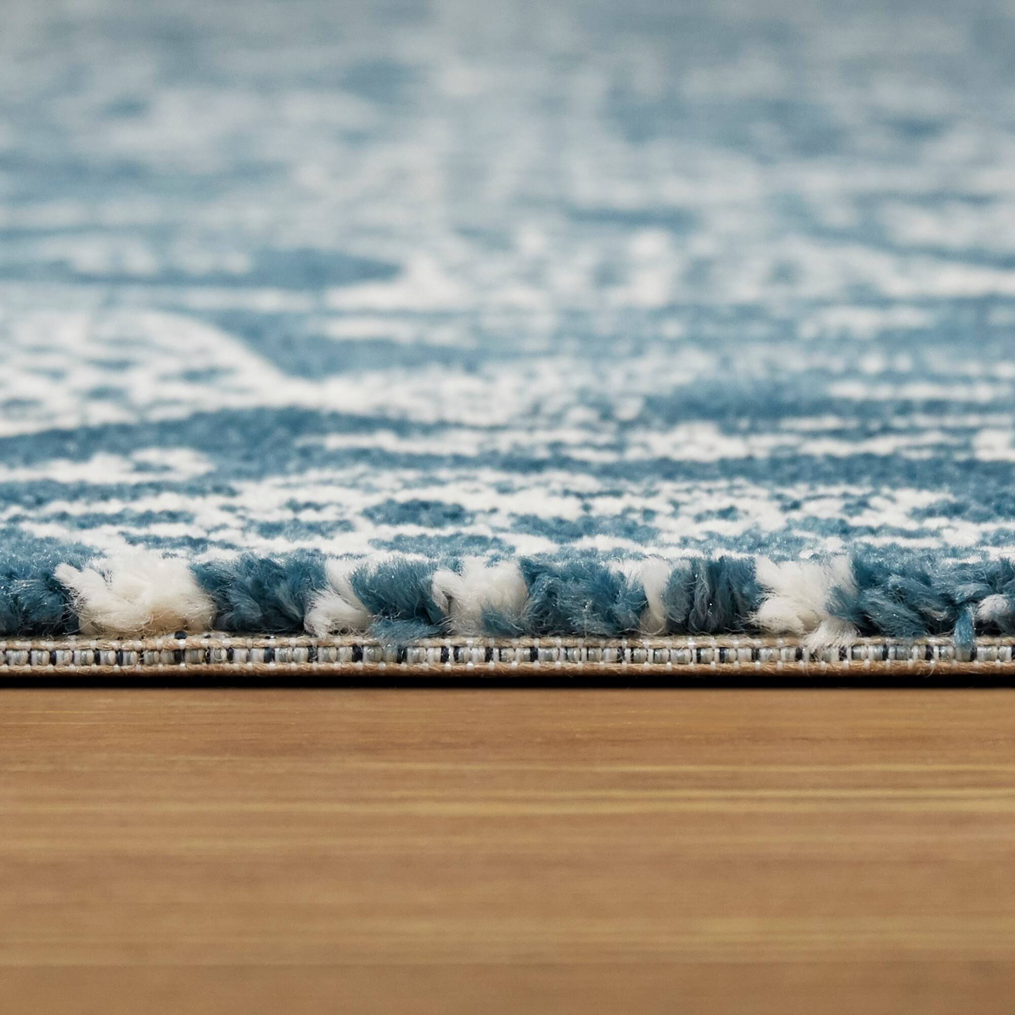 BALTA Cousteau Blue 5 ft. x 7 ft. Coastal Fish Area Rug