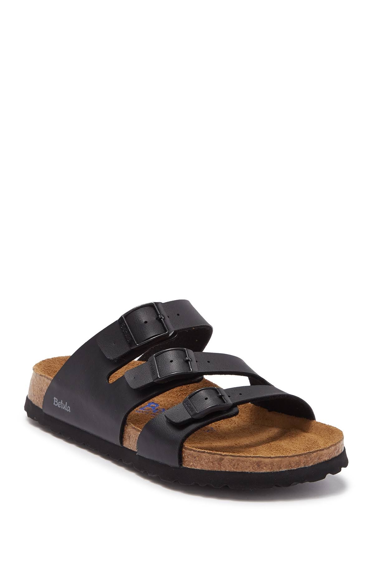 Birkenstock Leo Soft Footbed Slide Black At Nordstrom Rack - Womens Flats & Sandals - Summer Shoes