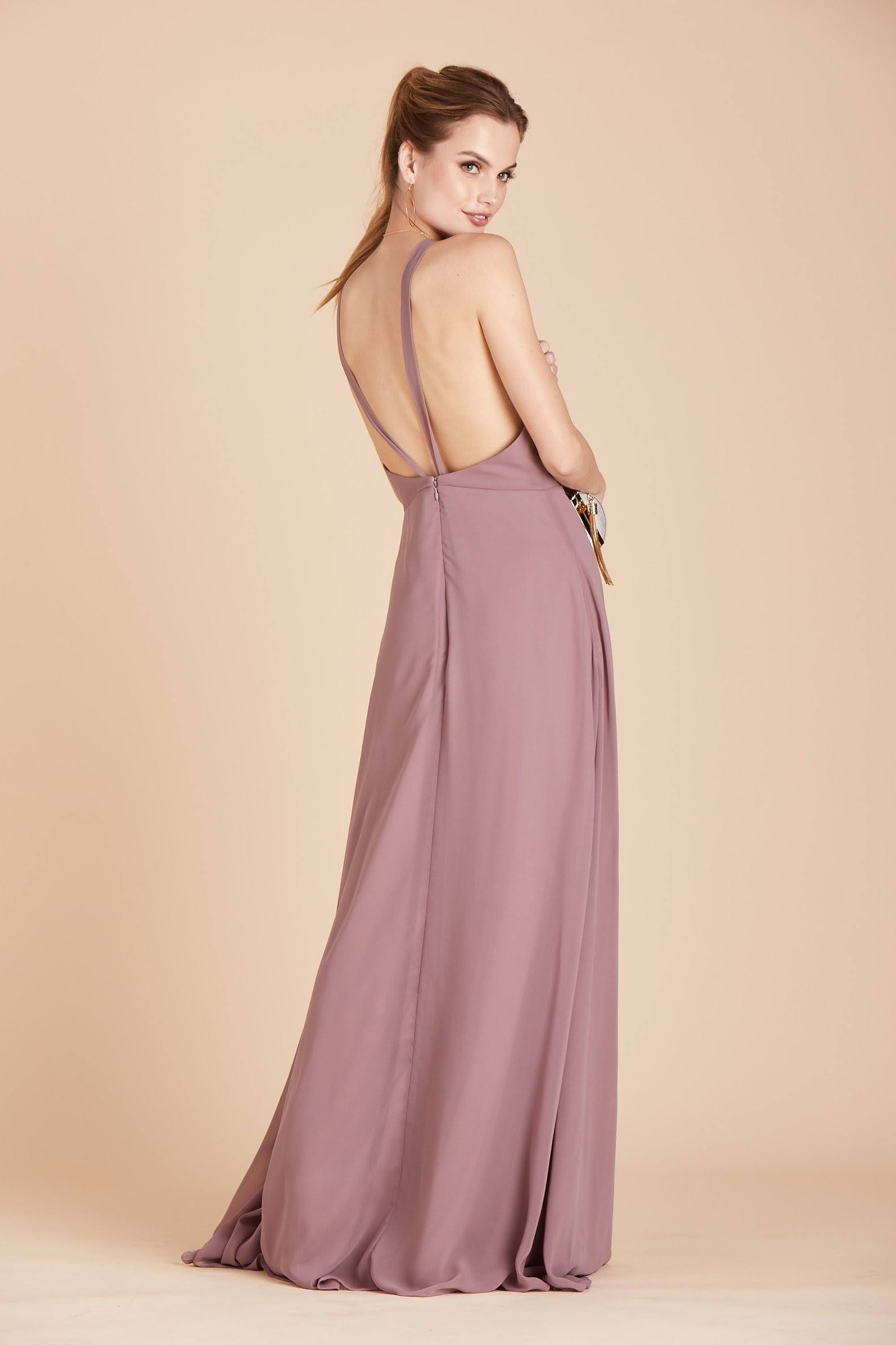 Moni Convertible Chiffon Bridesmaid Dress in Dark Mauve M / Dark Mauve