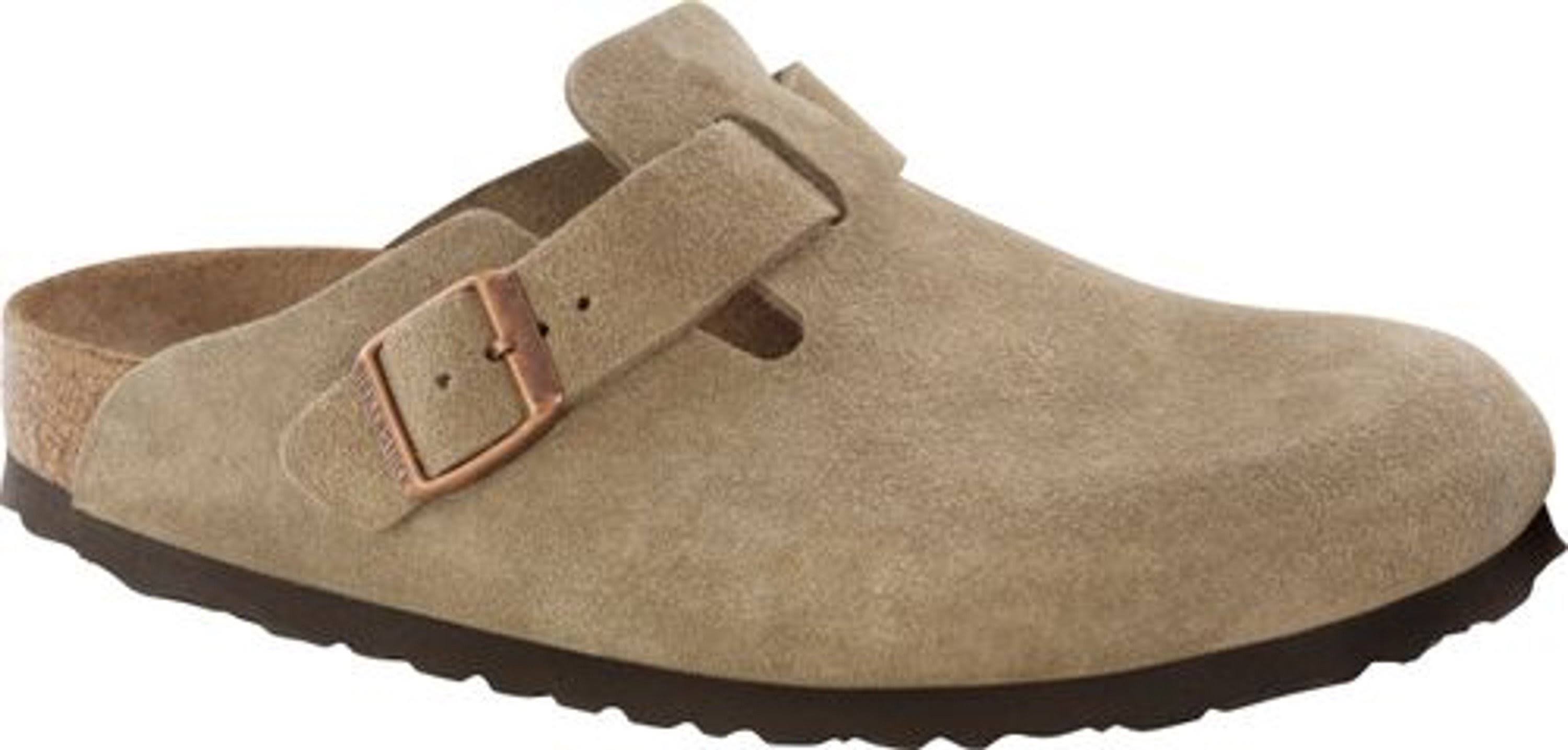 Birkenstock Boston Suede Leather Taupe Clogs