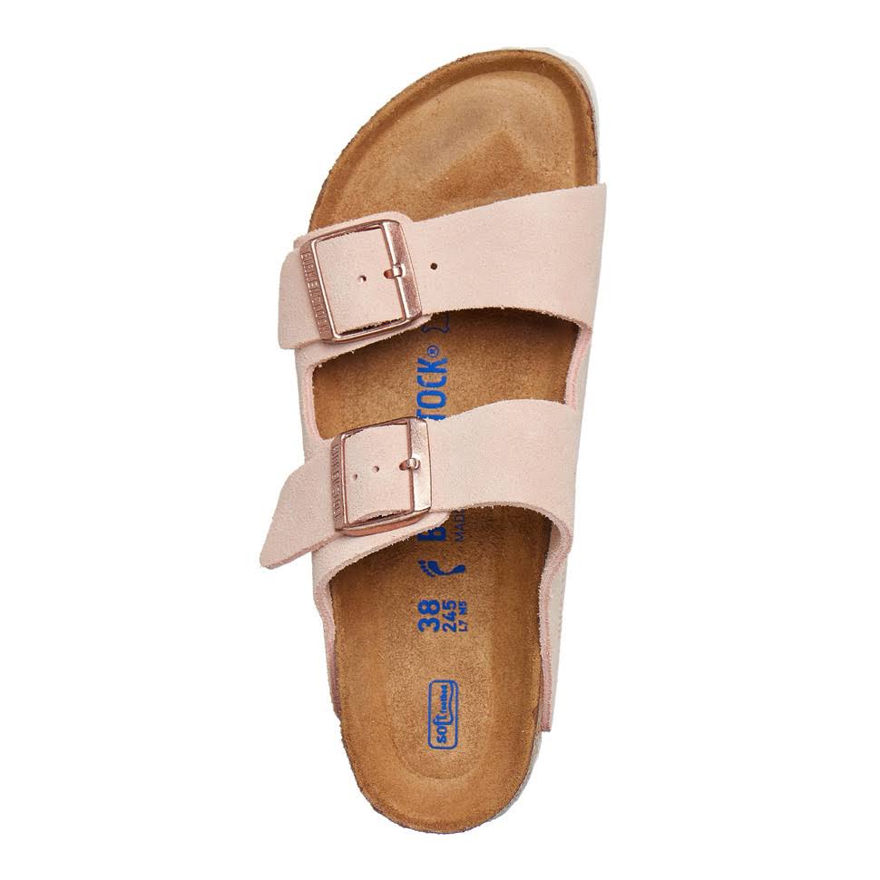 BIRKENSTOCK Arizona Light Rose Suede Two Bar Mules Size: 39, Light Rose