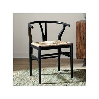 Delmont Solid Wood Slat Back Side Chair in Glossy Black
