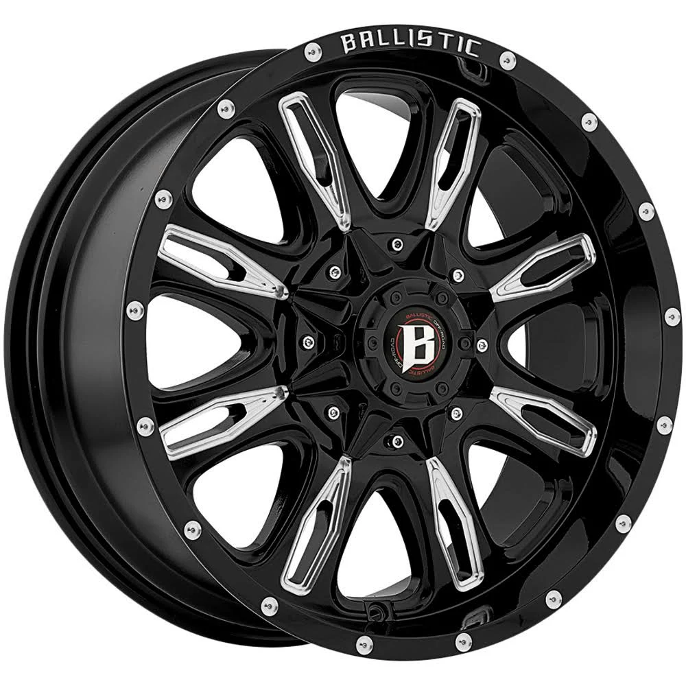 Ballistic 953 Scythe 17x9 6x135/6x139.7 -12mm Black/Milled Wheel Rim