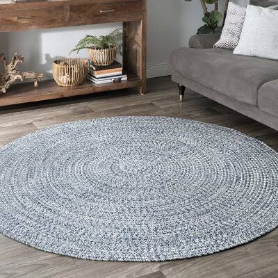 Braided Handmade Braided Blue Area Rug Wade Logan Rug Size: Round 10&