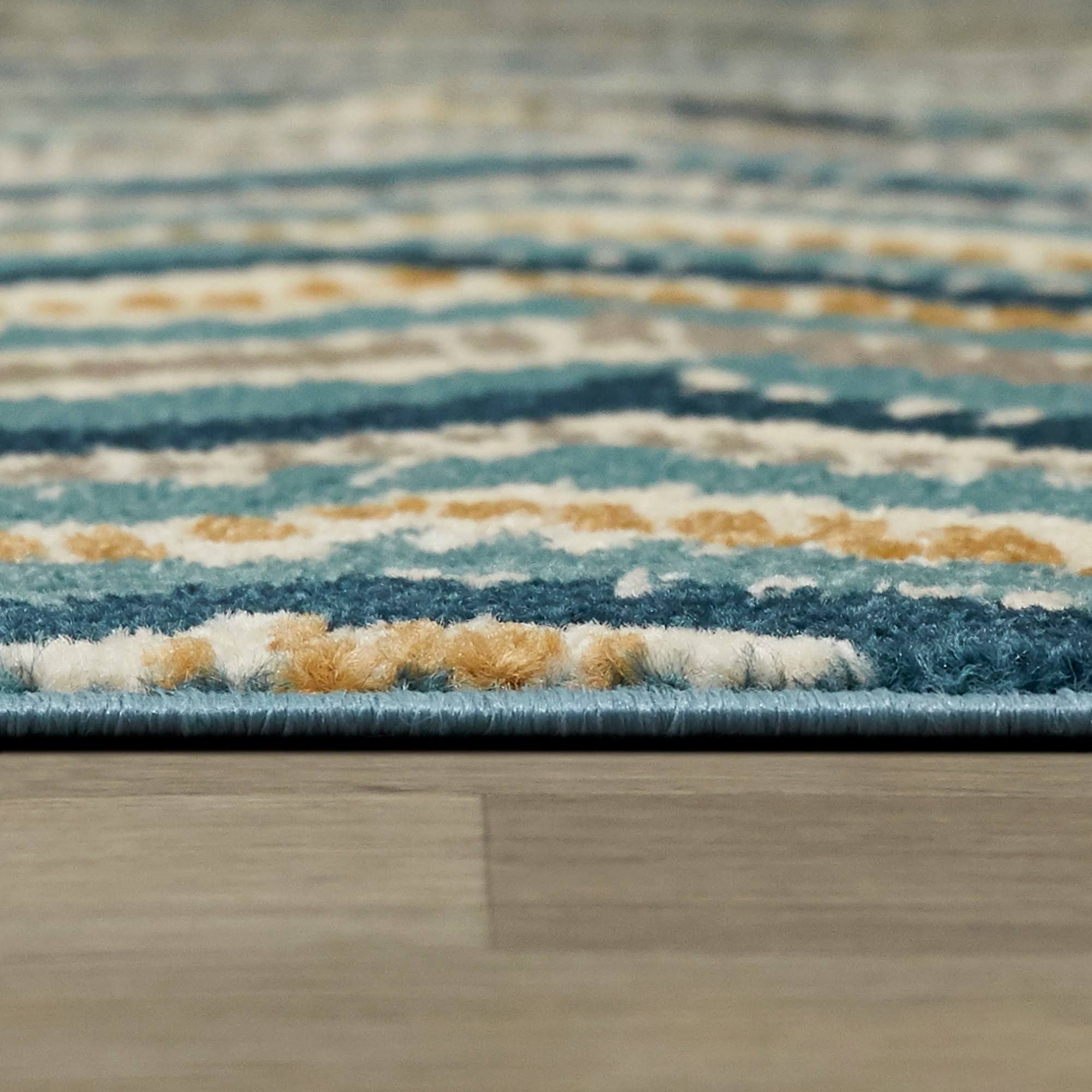 BALTA Fazio Dark Blue 8 ft. x 10 ft. Modern Chevron Area Rug