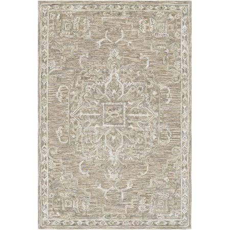 Kornegay Hand-Tufted Wool Taupe Area Rug Rug Size: Rectangle 4& x 6&