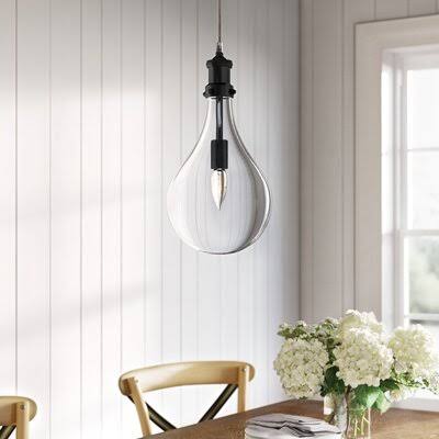 Tony 1 - Light Single Teardrop Pendant Finish: Oiled Bronze