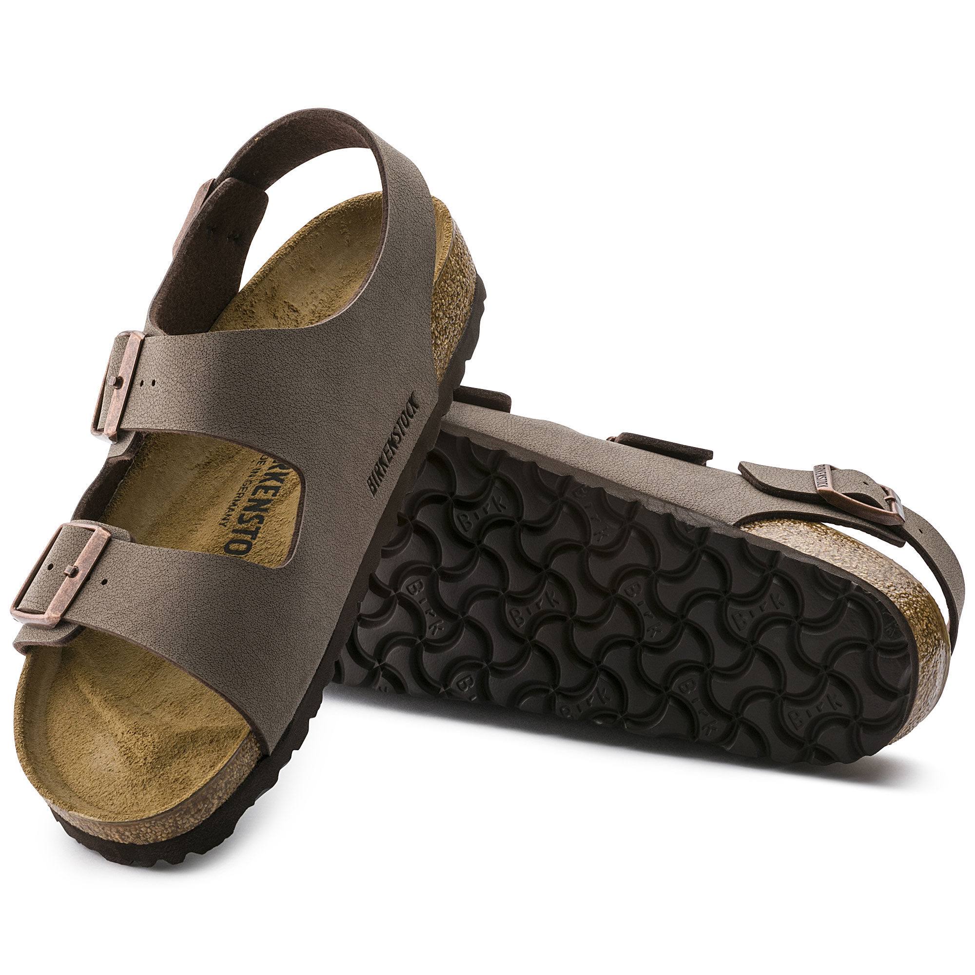 Birkenstock Milano Birko Flor Nubuck Sandals - Mocca