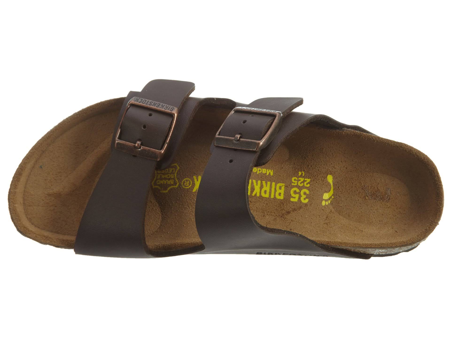 Birkenstock Men's Arizona Birko 2 Band Sandal, Dark Brown, 12