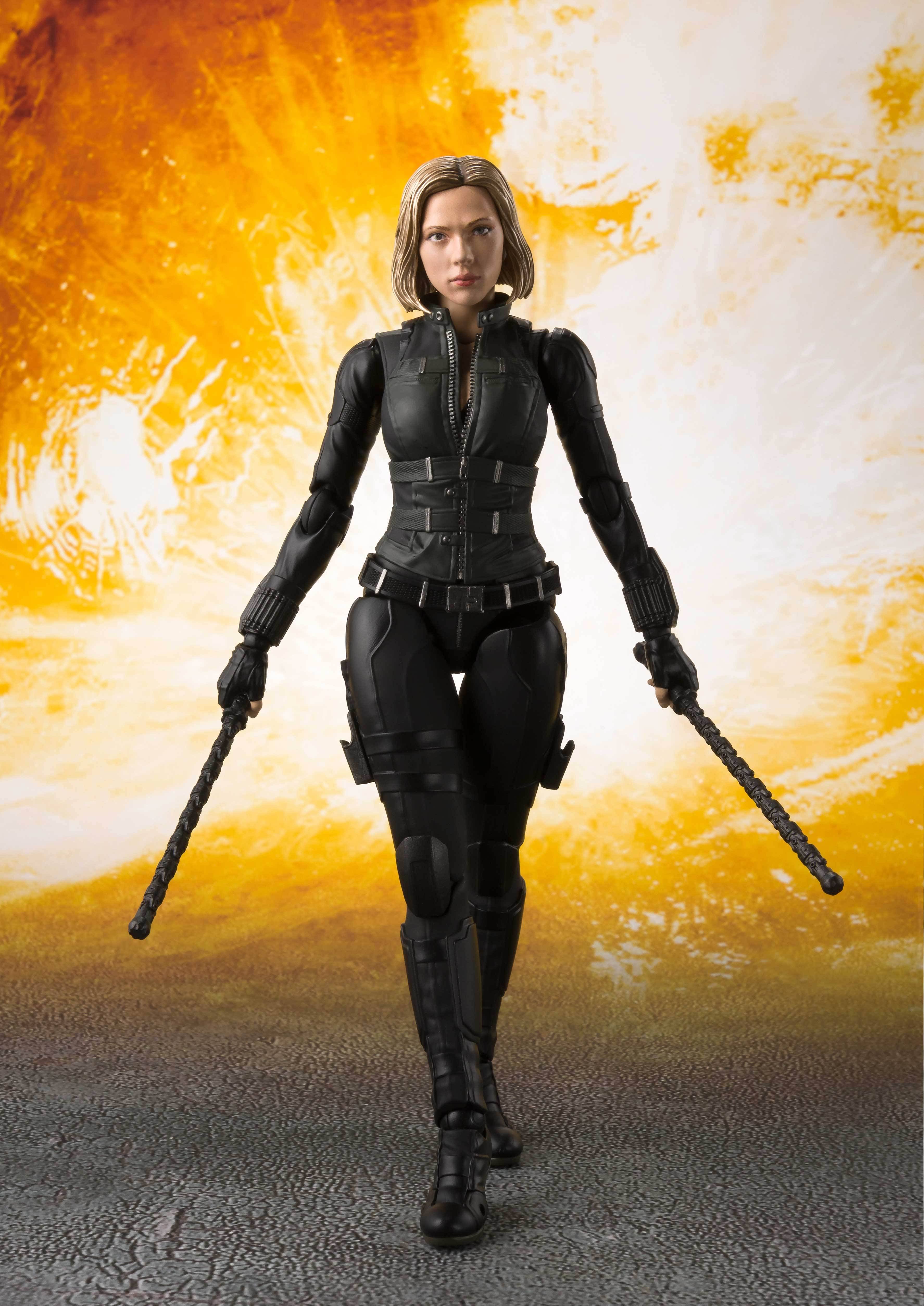 Avengers Infinity War S.H.Figuarts Action Figure - Black Widow & Tamashii Effect Explosion