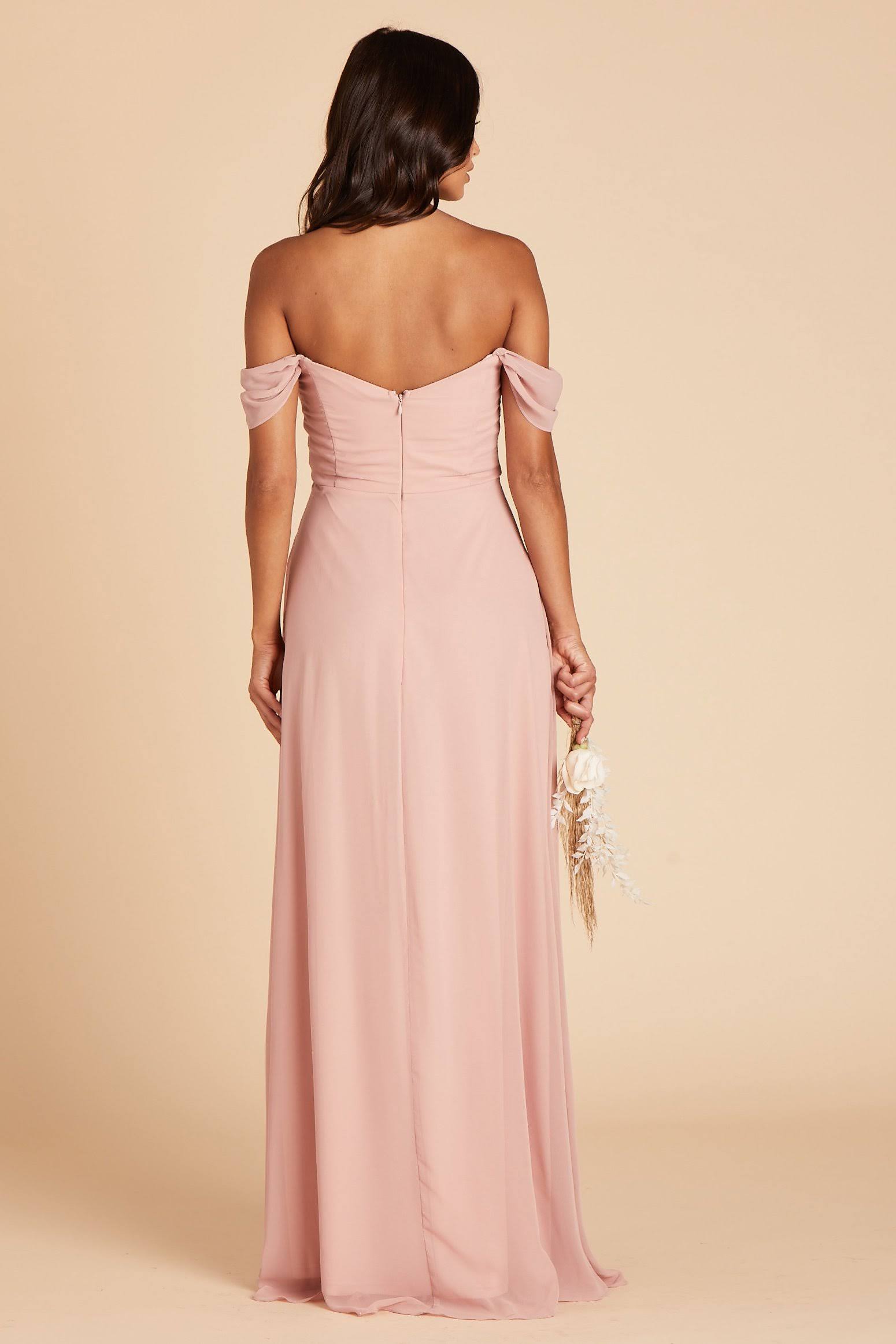 Birdy Grey Spence Convertible Chiffon Bridesmaid Dress in Dusty Rose S / Dusty Rose