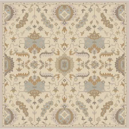 Astoria Grand Kempinski Hand Tufted Beige/Tan Area Rug, Size: Square 9&9 inch