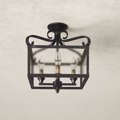 4-Light 18.5x22 Semi Flush Mount Birch Lane Fixture Finish: Seafoam