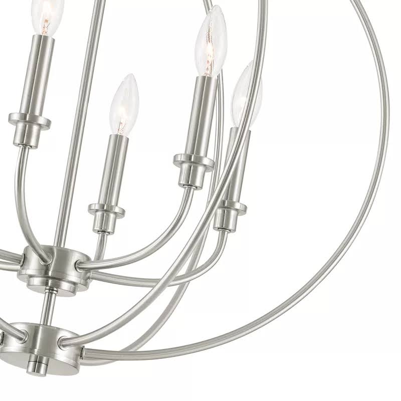 Naomie 6 - Light Candle Style Globe Chandelier Finish: Antique Brass