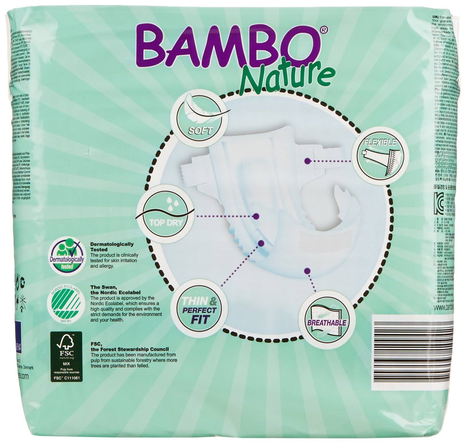 Bambo Nature Premium Eco Friendly Diaper, Size 4 - 180 count