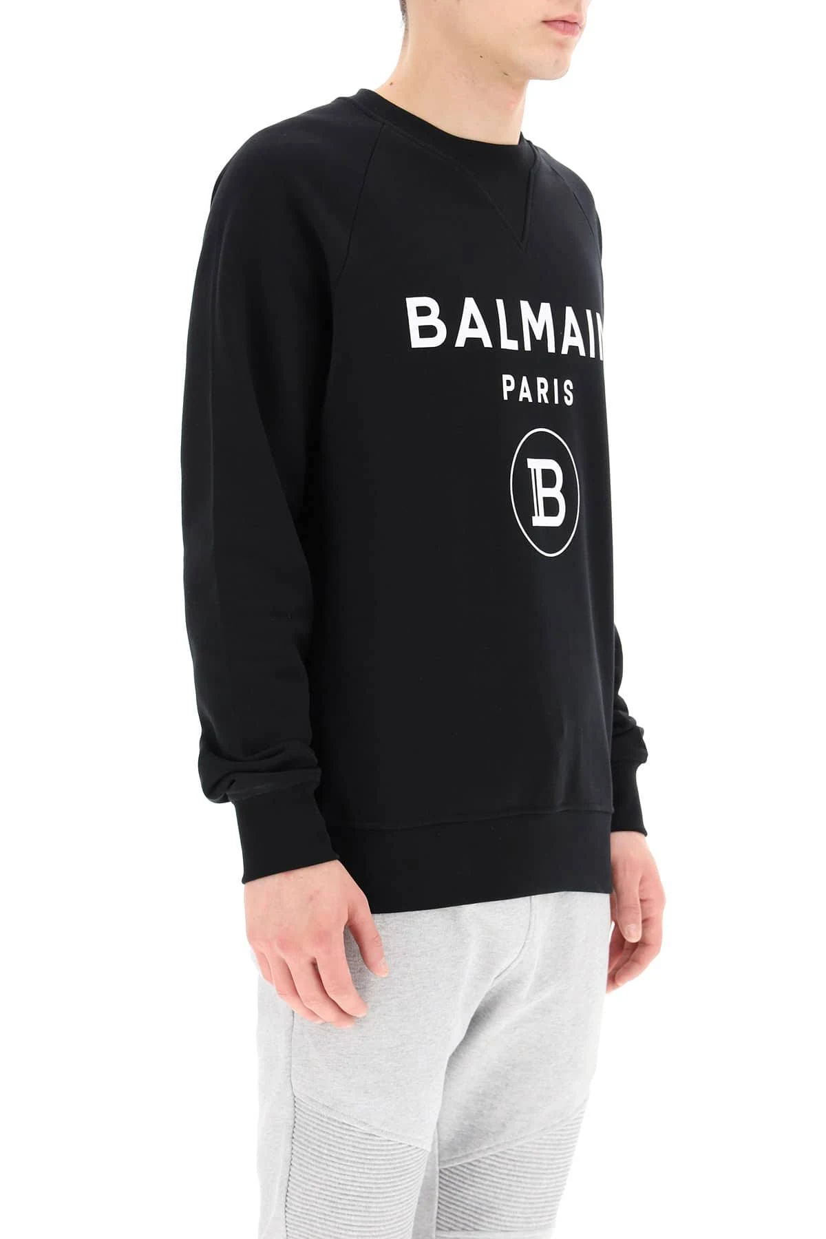 Balmain Logo Print Sweatshirt - Black - Sweatshirts