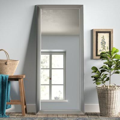 Wade Logan Industrial Modern & Contemporary Wall Mirror Size: 33.5x22 H x 29.5x22 W, Finish: Brushed Nickel