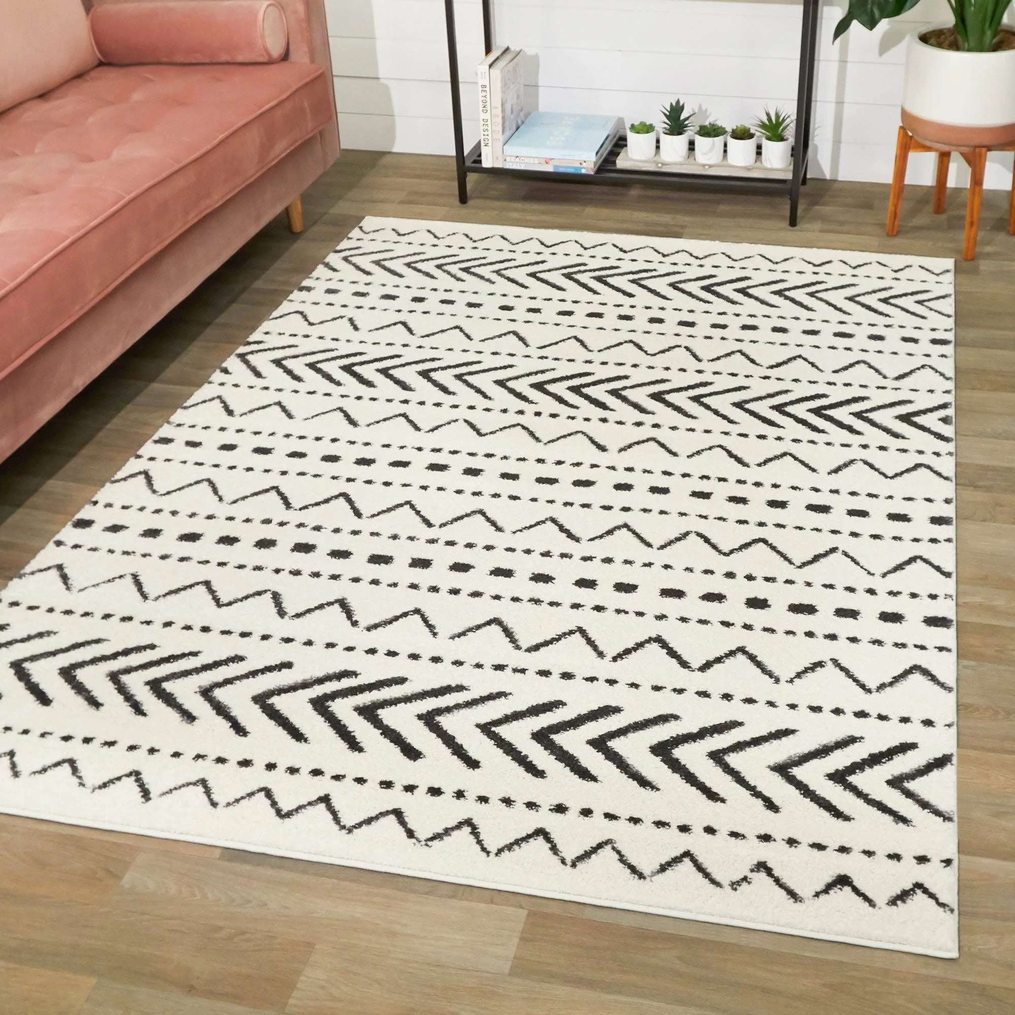 Adebayo Tribal Indoor Area Rug - 8&8x22 x 12& - Cream