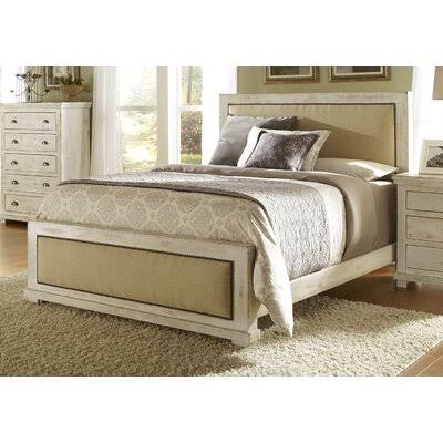 Markle Upholstered Panel Headboard Color: Distressed White, Size: Full