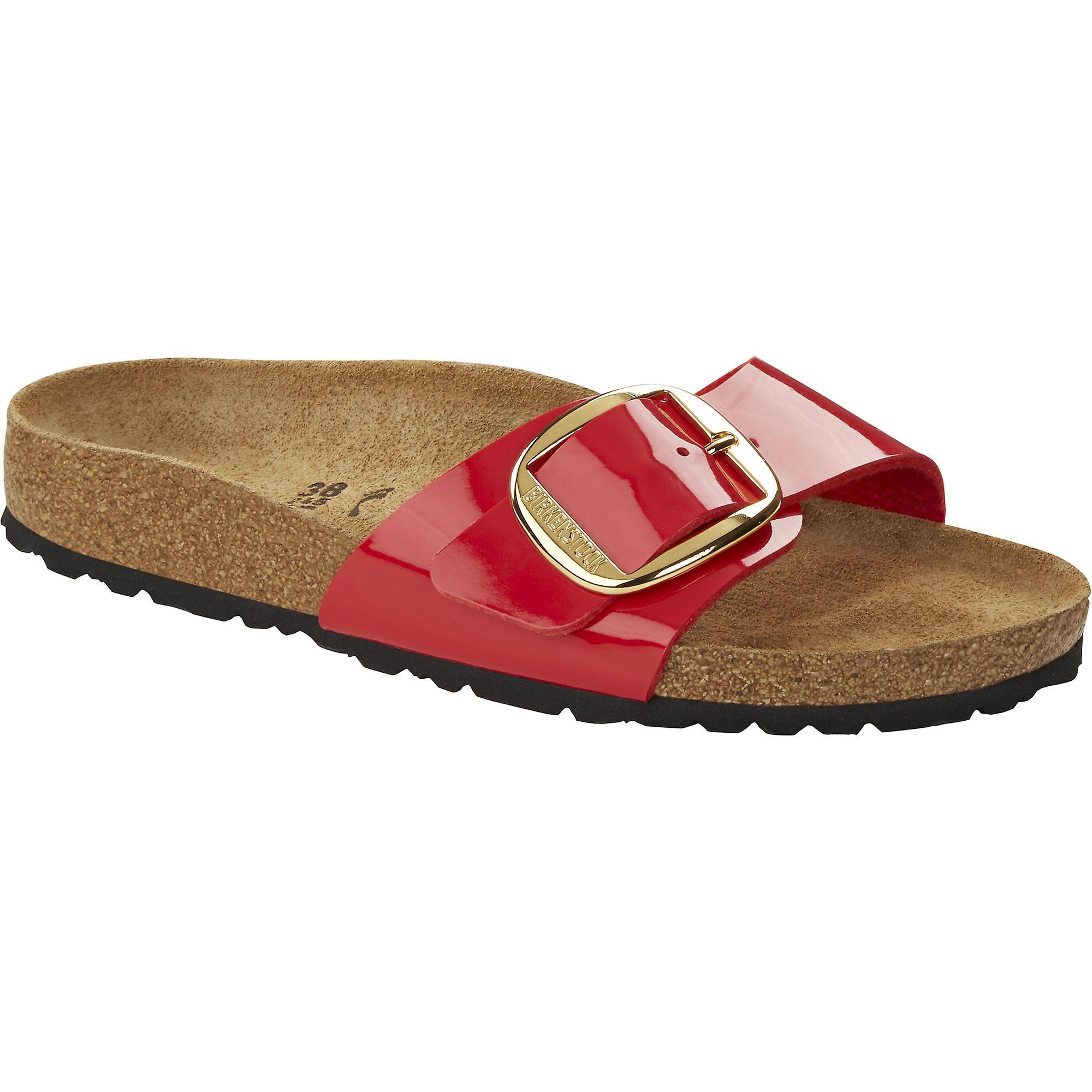 Birkenstock Unisex Madrid Big Buckle Birko-Flor Sandal Patent Black 38