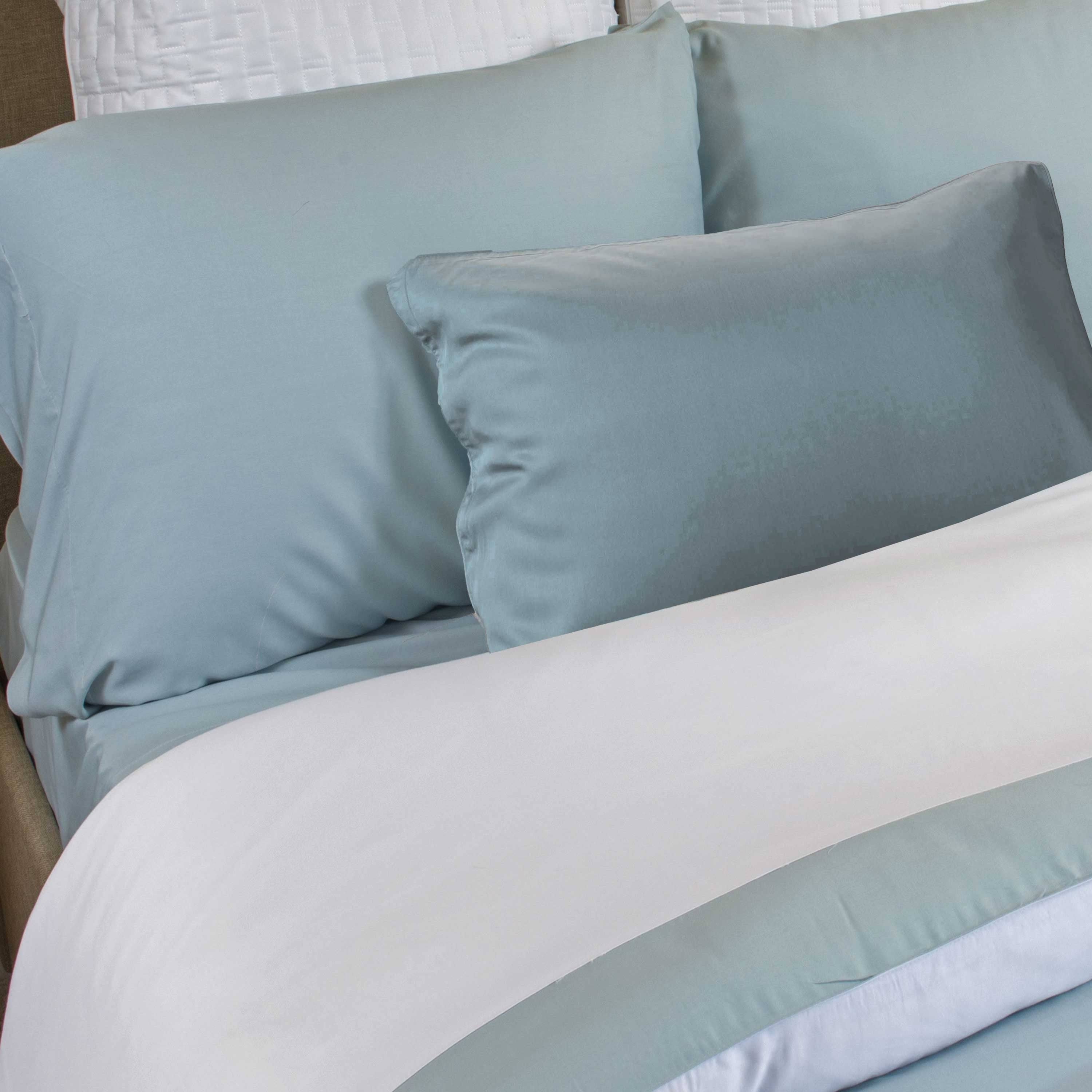 Bamboo Duvet COVER, Sky/White, King