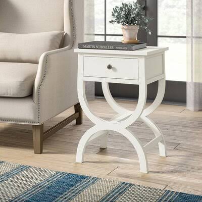 Rabun End Table with Storage Color: Shady White