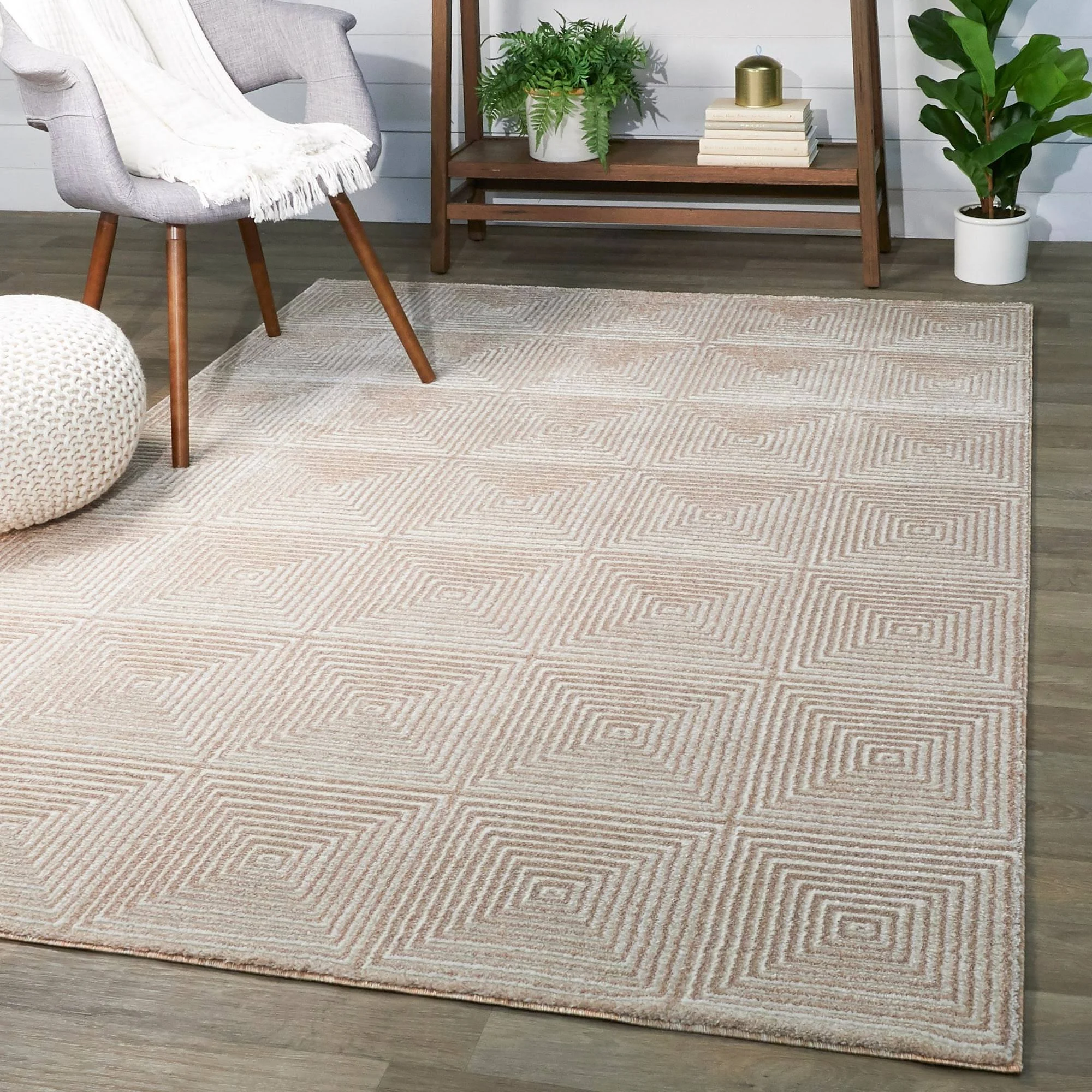 Balta Cabell Tan 5 ft. x 7 ft. Geometric Area Rug