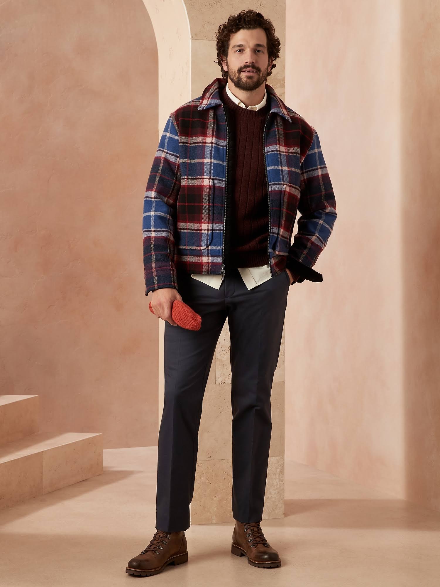 Banana Republic Men's Slim Non-Iron Stretch Cotton Solid Pant Navy Tall Size 32W 36L