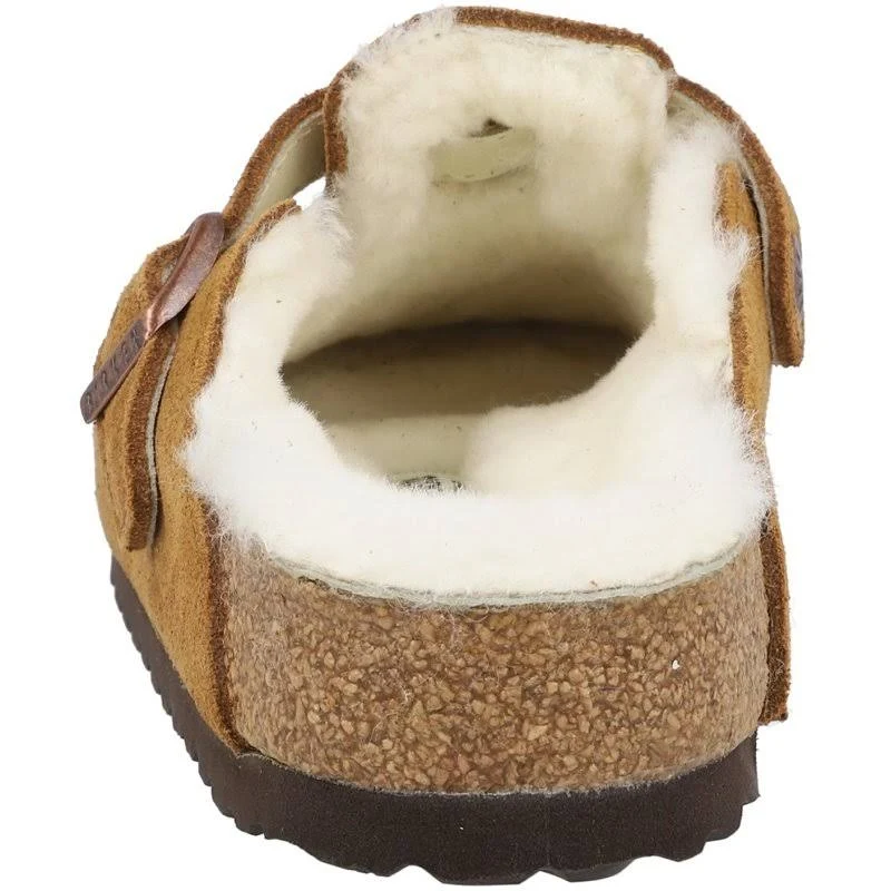 Birkenstock Boston Shearling Suede Leather Clogs - Mink