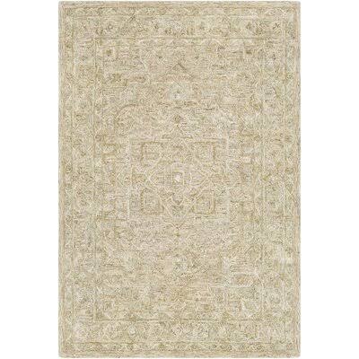 Kornegay Hand-Tufted Wool Tan/Cream Area Rug
