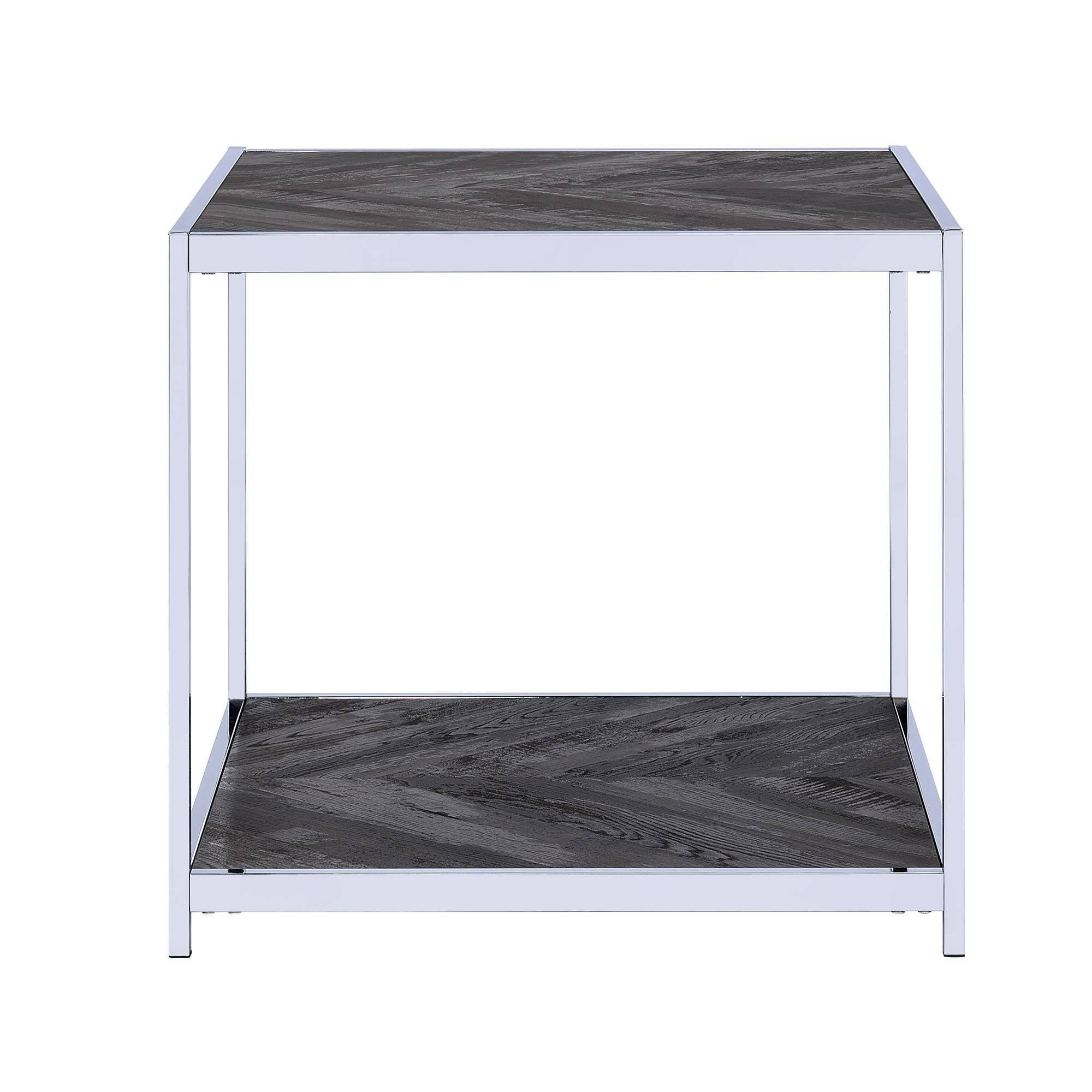 Picket House Furnishings Lennon Square Chrome End Table