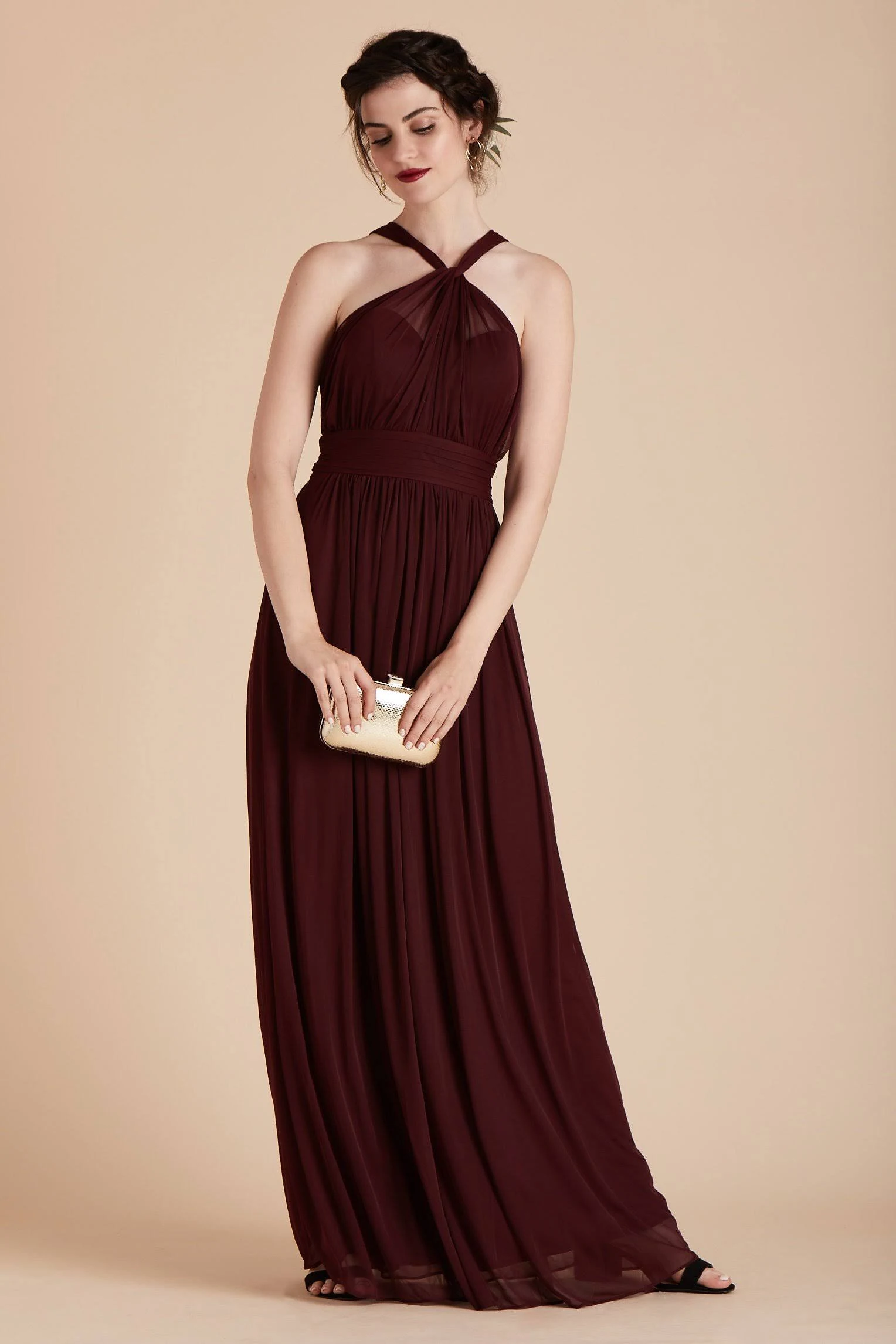 Birdy Grey Kiko Bridesmaid Dress in Cabernet M / Cabernet