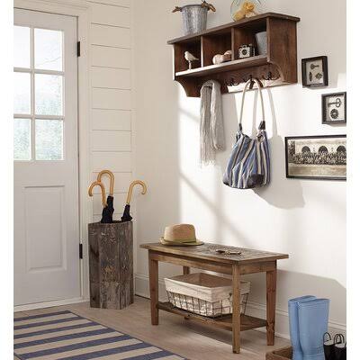 Faucett Wall Mounted Coat Rack with Bench Birch Lane