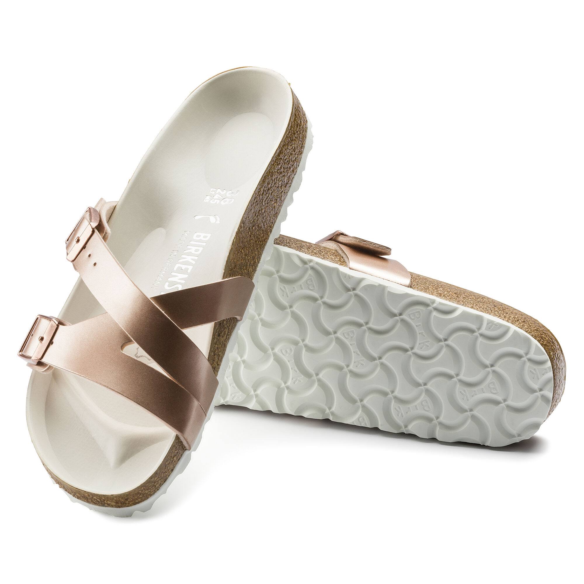 Birkenstock Yao Birko-Flor Electric Metallic Copper Two-Strap Sandals