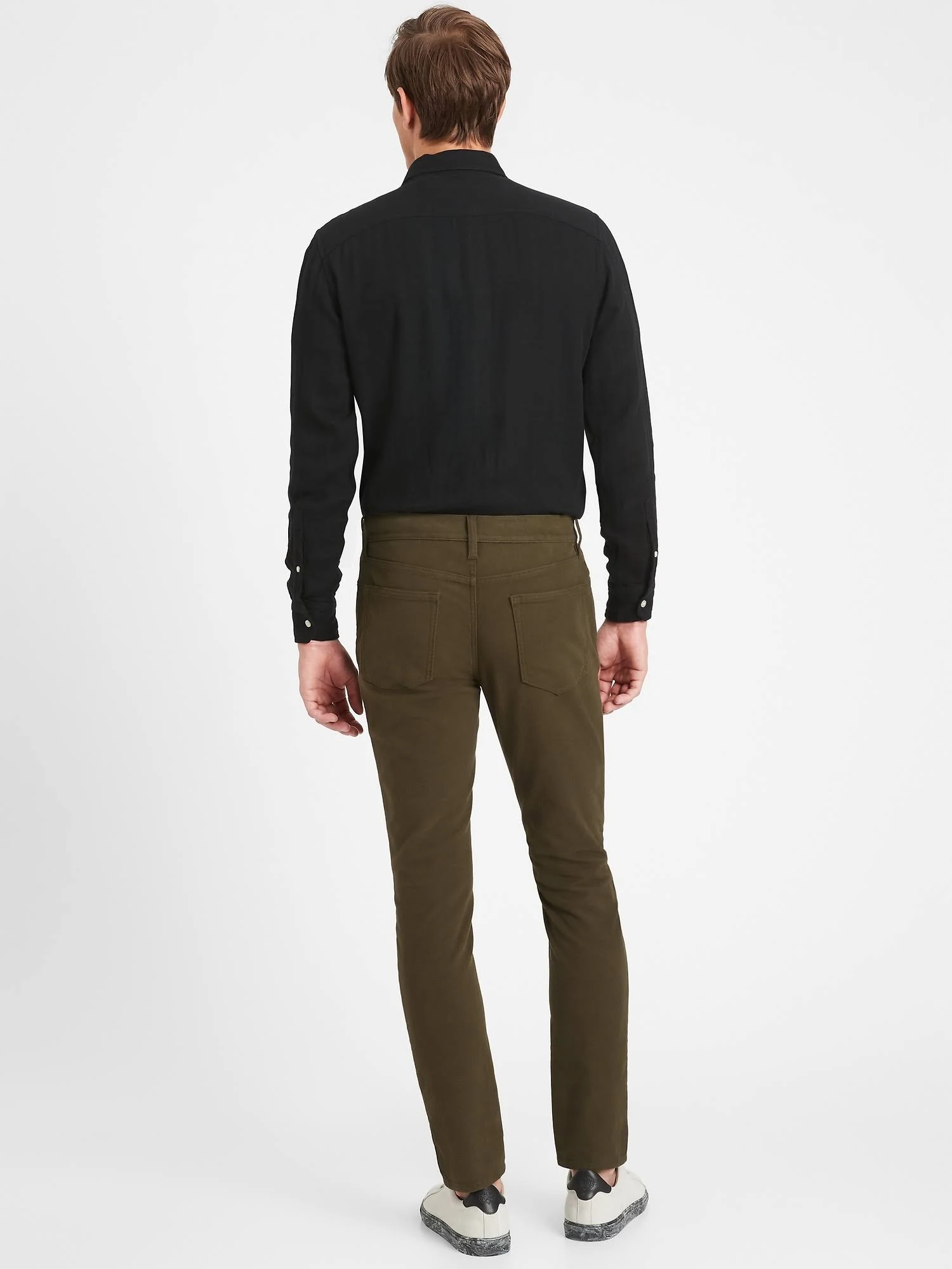 Banana Republic Men's Skinny Cozy Brushed Traveler Pant Surplus Olive Green Size 31W 34L