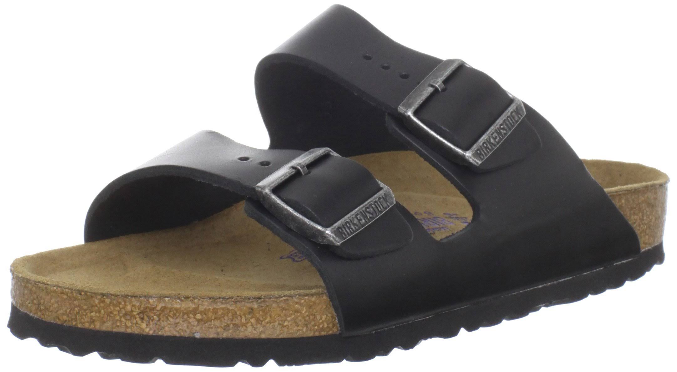Birkenstock Arizona Soft Footbed Sandal - 41 - Black Amalfi Leather