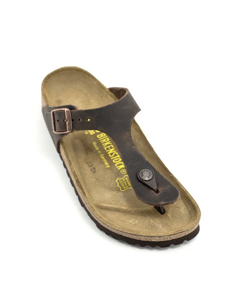 Birkenstock Women ?s Gizeh Habana Waxy Leather Sandals