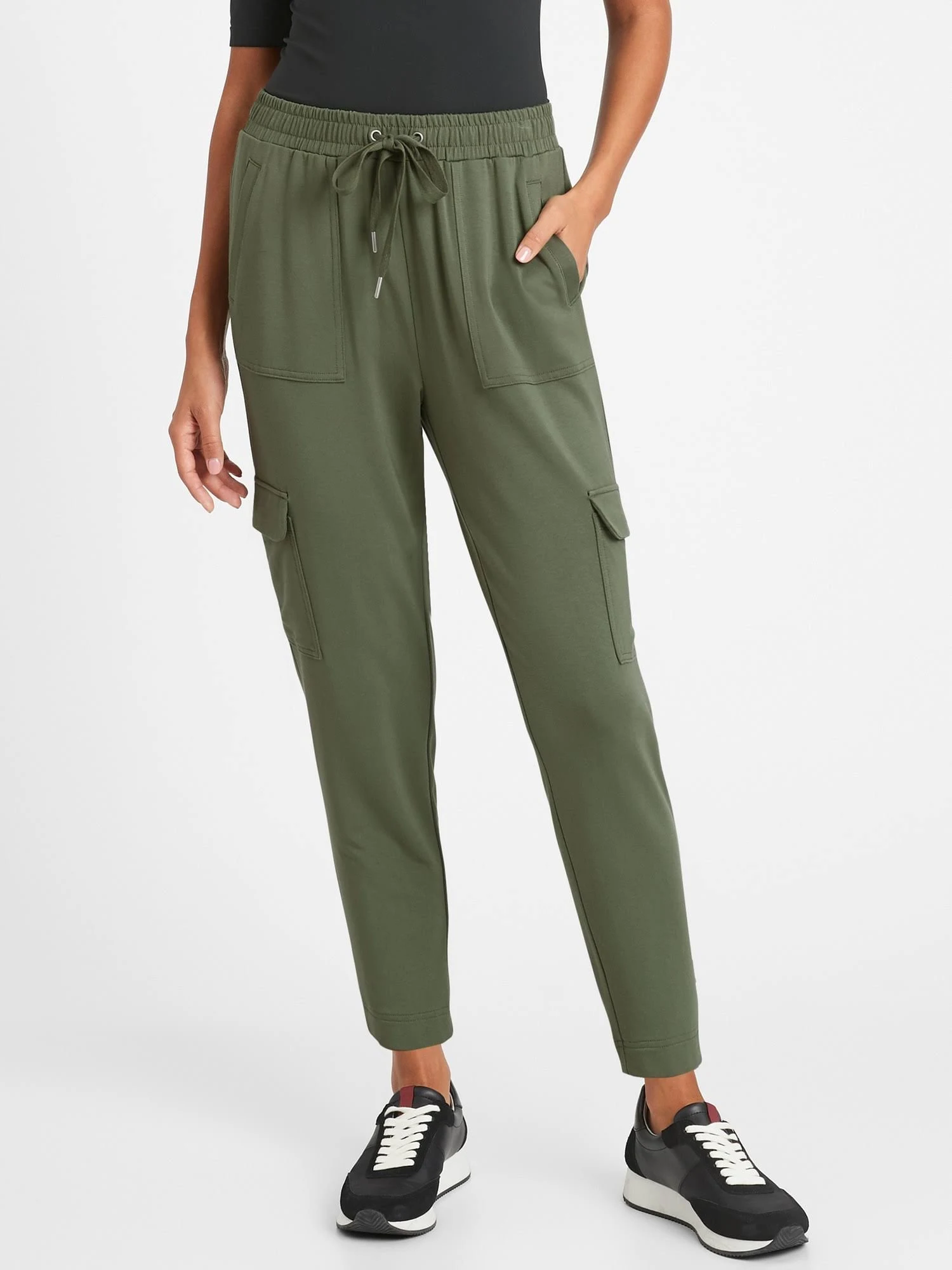 Banana Republic Women's Baby Terry Cargo Jogger Flight Jacket Green Size L