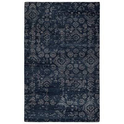 Mcclinton Hand Knotted Wool Dark Blue/Gray Rug Birch Lane Rug Size: Rectangle 2' x 3'