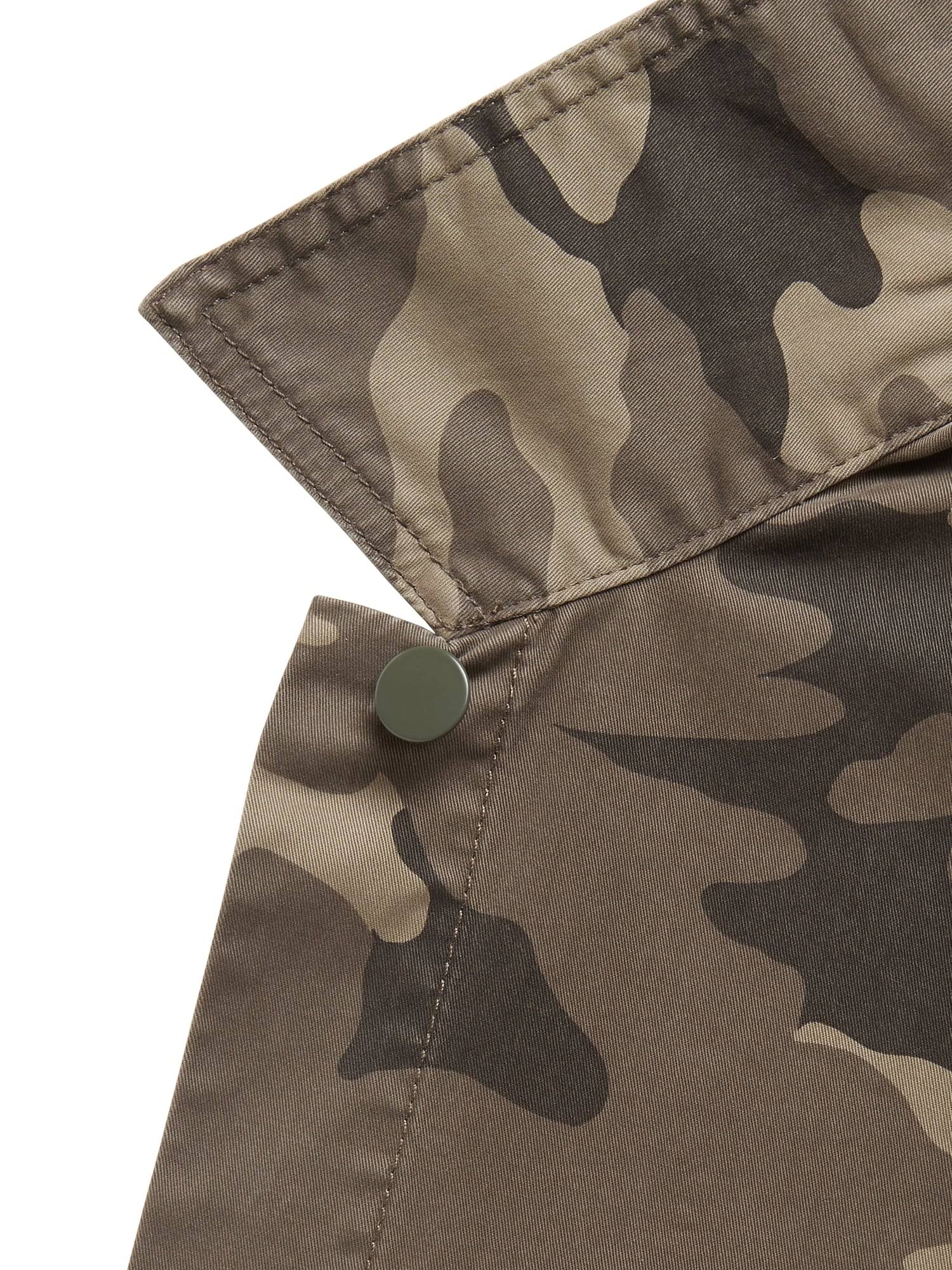 Banana Republic Women's Cropped Utility Jacket Olive Green Camo Size XS