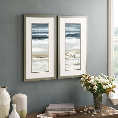 Highland Dunes Horizon 2 Piece Framed Graphic Art Print Set