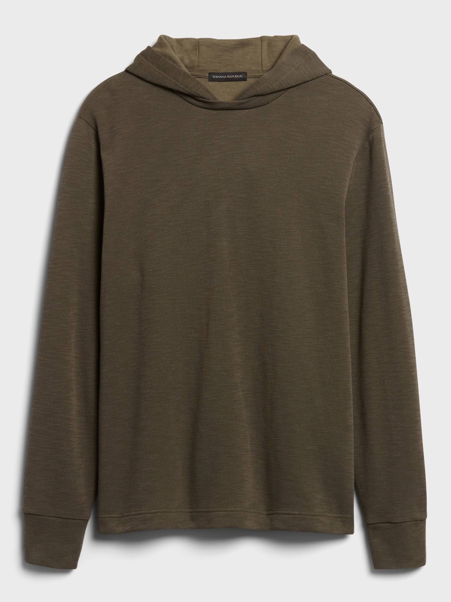 Banana Republic Men's Double-Knit Hoodie Sweatshirt Cargo Green Size Xs