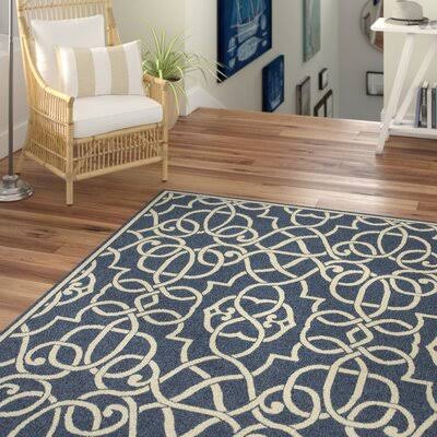 Peninsula Geometric Navy Indoor / Outdoor Area Rug Sol 72 Outdoor Rug Size: Rectangle 6&7x22 x 9&6x22