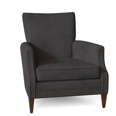 Carlitos 32x22 Wide Down Cushion Armchair Body Fabric: Microsuede Charcoal