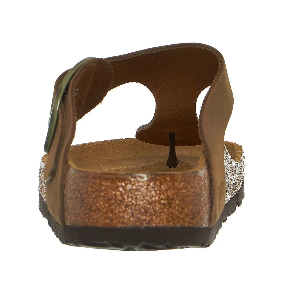 Birkenstock Gizeh Big Buckle Nubuck Leather Mud Green Thong Sandals