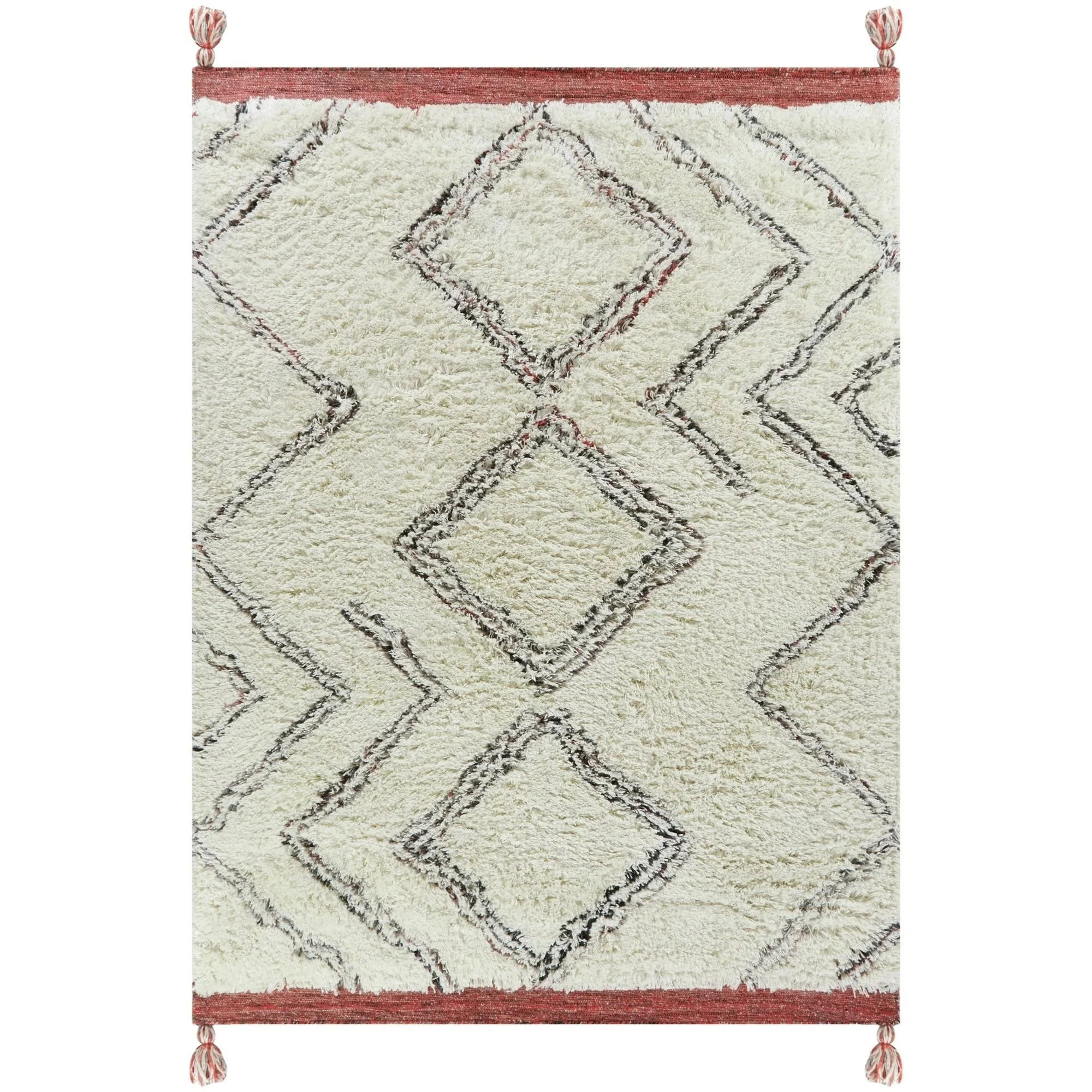 Remy Moroccan Shag Area Rug - 2&7x22 x 7& Runner - White