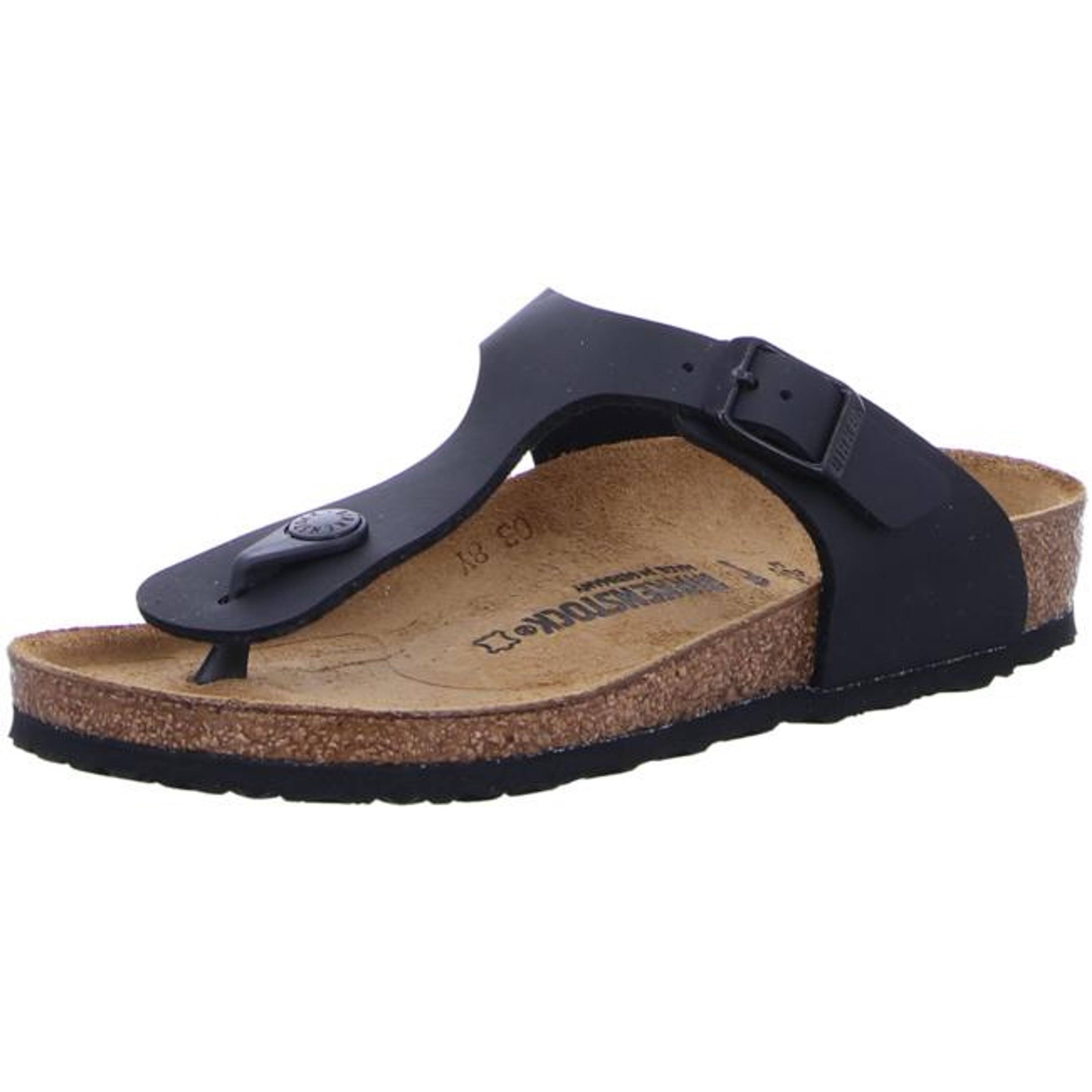 Birkenstock Kids Gizeh Birko-Flor Black Thong Sandals