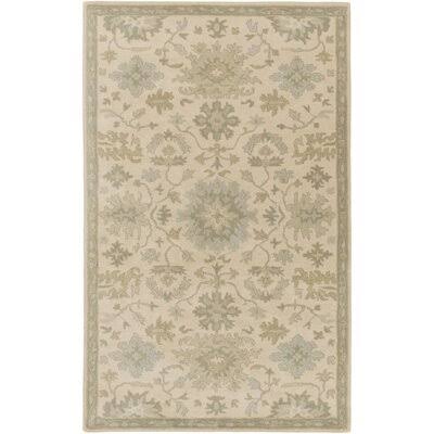 Willard Floral Handmade Tufted Wool Beige/Sage Area Rug Charlton Home Rug Size: Rectangle 6& x 9&