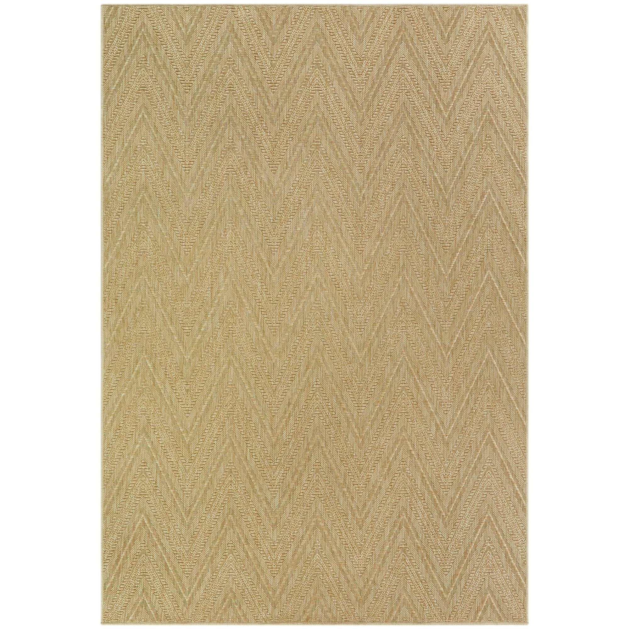 BALTA Kava Beige 8 ft. x 10 ft. Chevron Flatweave Indoor/Outdoor Area Rug