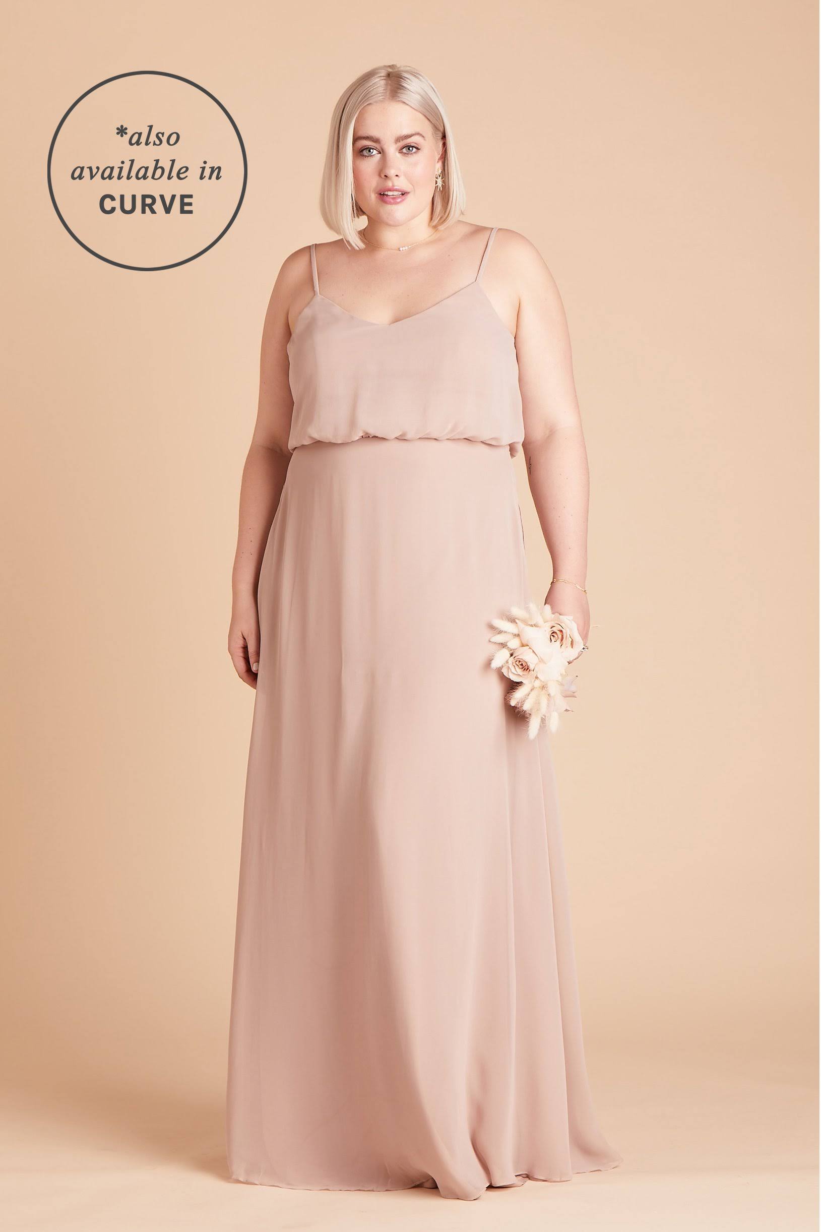 Gwennie Chiffon Bridesmaid Dress in Taupe M / Taupe / No Slit